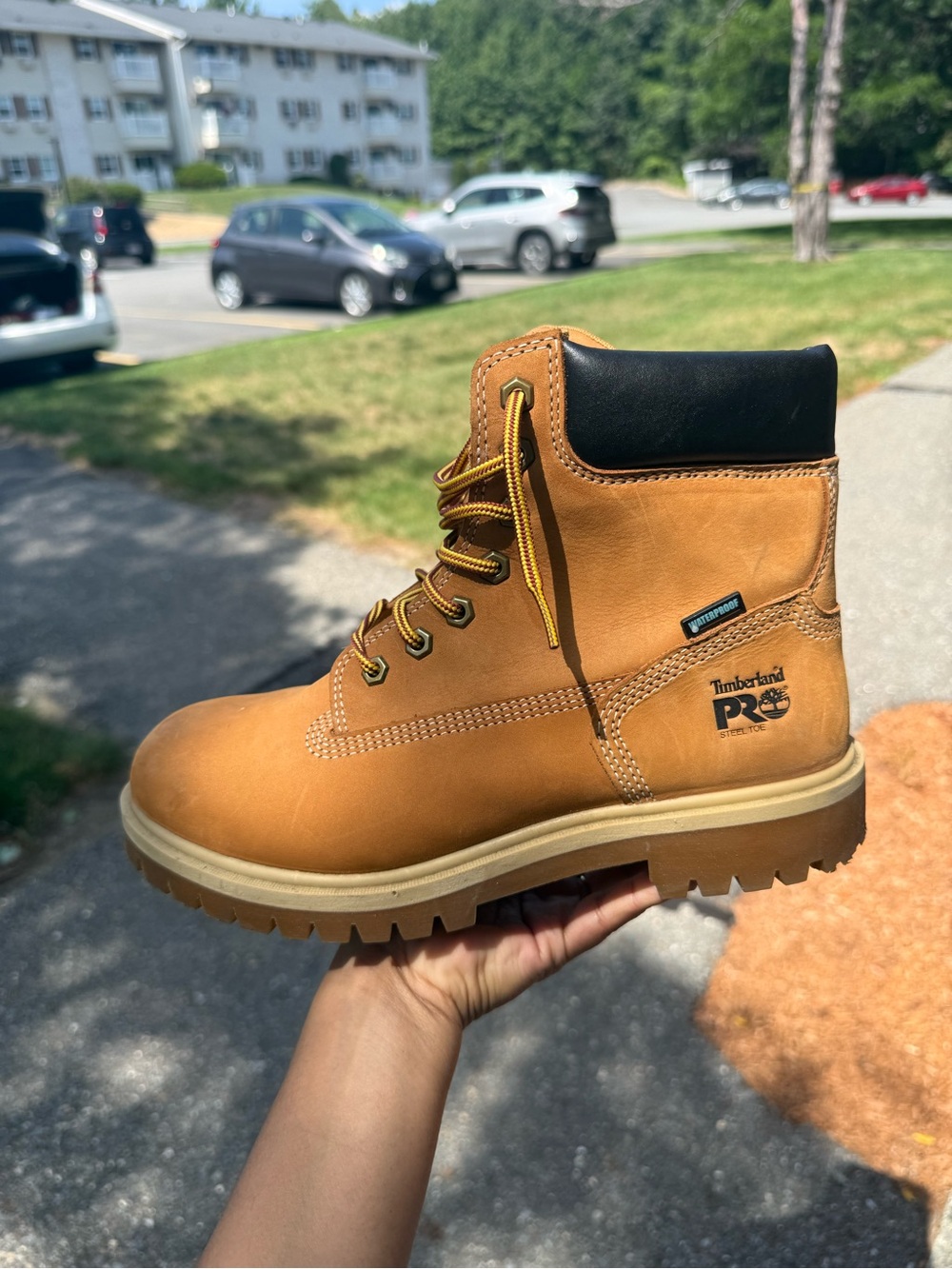 Timberland PRO Wheat/Tan Work Boot with Black Collar